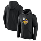 Johmsee MN.Vikings Black LOGO Pullover Hoodies Limited Game Blank Player Stitched Jerseys