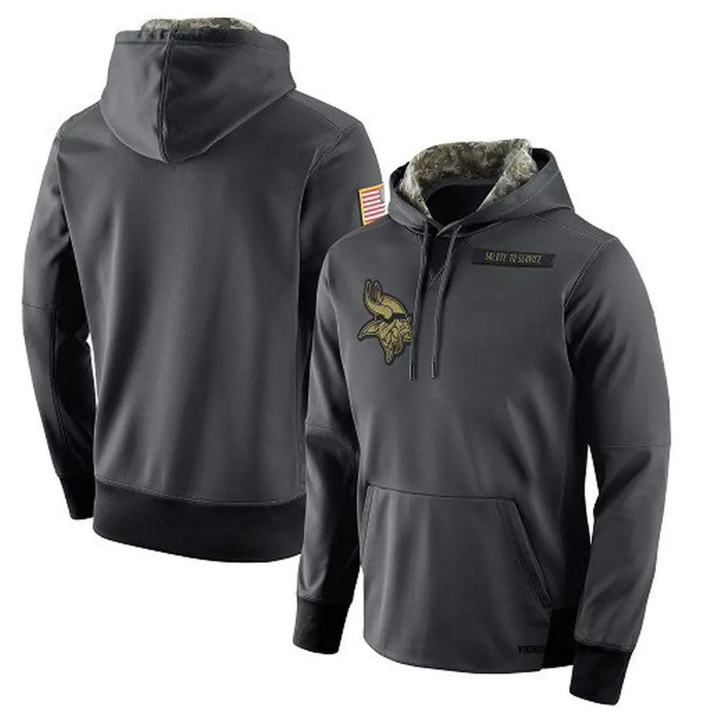 Johmsee MN.Vikings Gray Pullover Hoodies Home Game Blank Player Stitched Jerseys