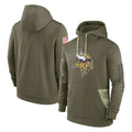 Johmsee MN.Vikings Olive Salute to Service Pullover Hoodies Blank Player Stitched Jerseys