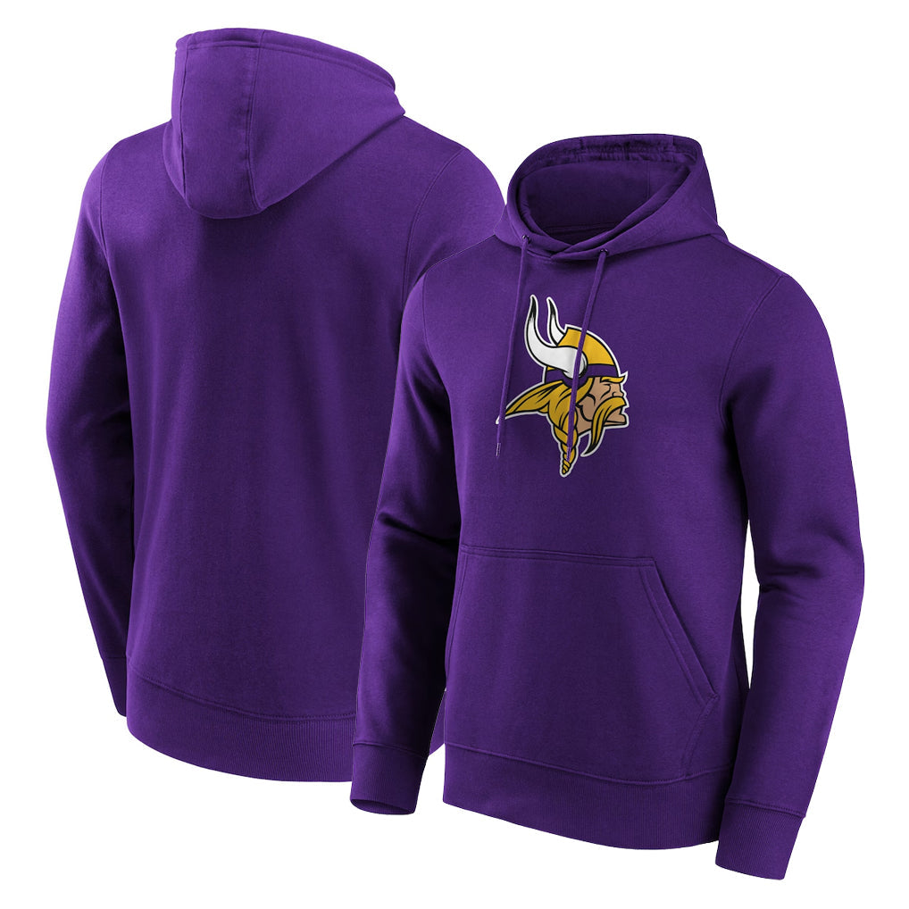 Johmsee MN.Vikings Purple LOGO Pullover Hoodies Home Game Blank Player Stitched Jerseys