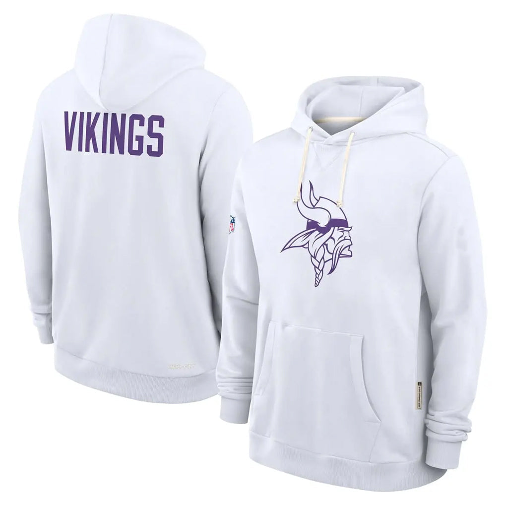 Johmsee MN.Vikings White LOGO Pullover Hoodies Home Game Blank Player Stitched Jerseys