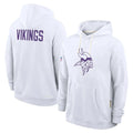 Johmsee MN.Vikings White LOGO Pullover Hoodies Home Game Blank Player Stitched Jerseys