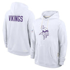 Johmsee MN.Vikings White LOGO Pullover Hoodies Home Game Blank Player Stitched Jerseys