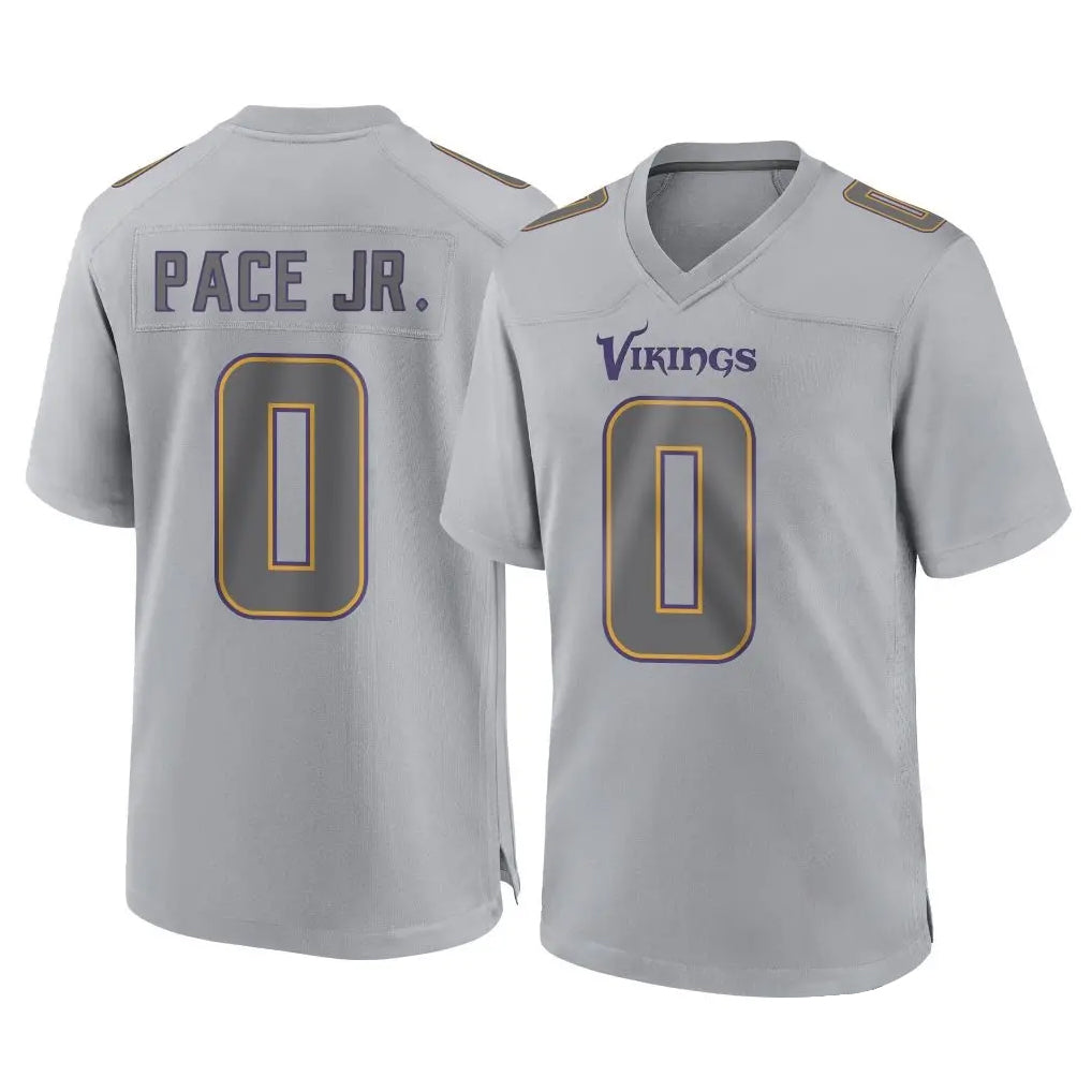 Johmsee MN.Vikings #0 Ivan Pace Jr. Player Gray Atmosphere Fashion Home Game Stitched Jerseys