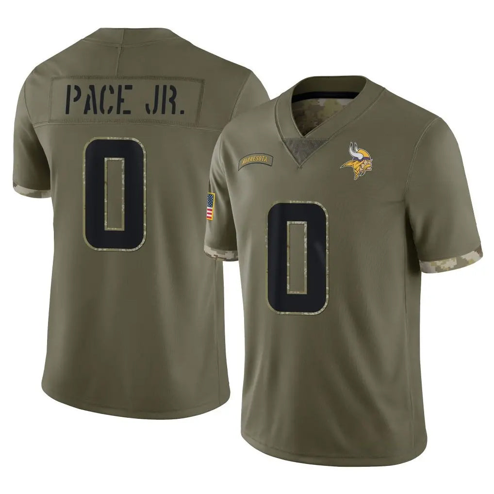 Johmsee MN.Vikings #0 Ivan Pace Jr. Player Olive Salute To Service Limited Stitched Jerseys