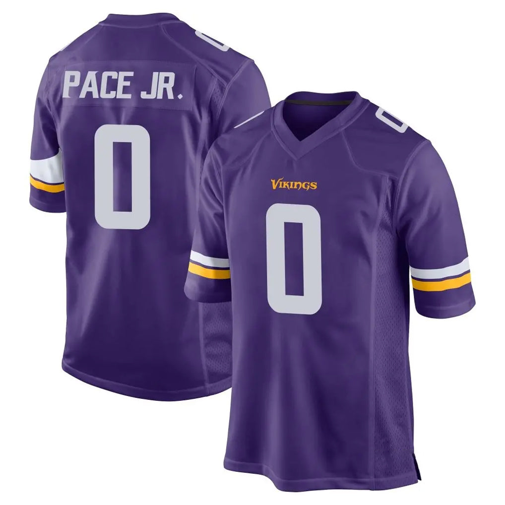 Johmsee MN.Vikings #0 Ivan Pace Jr. Player Purple Home Game Stitched Jerseys