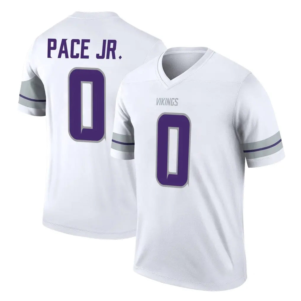 Johmsee MN.Vikings #0 Ivan Pace Jr. Player White Alternate Legend Home Game Stitched Jerseys
