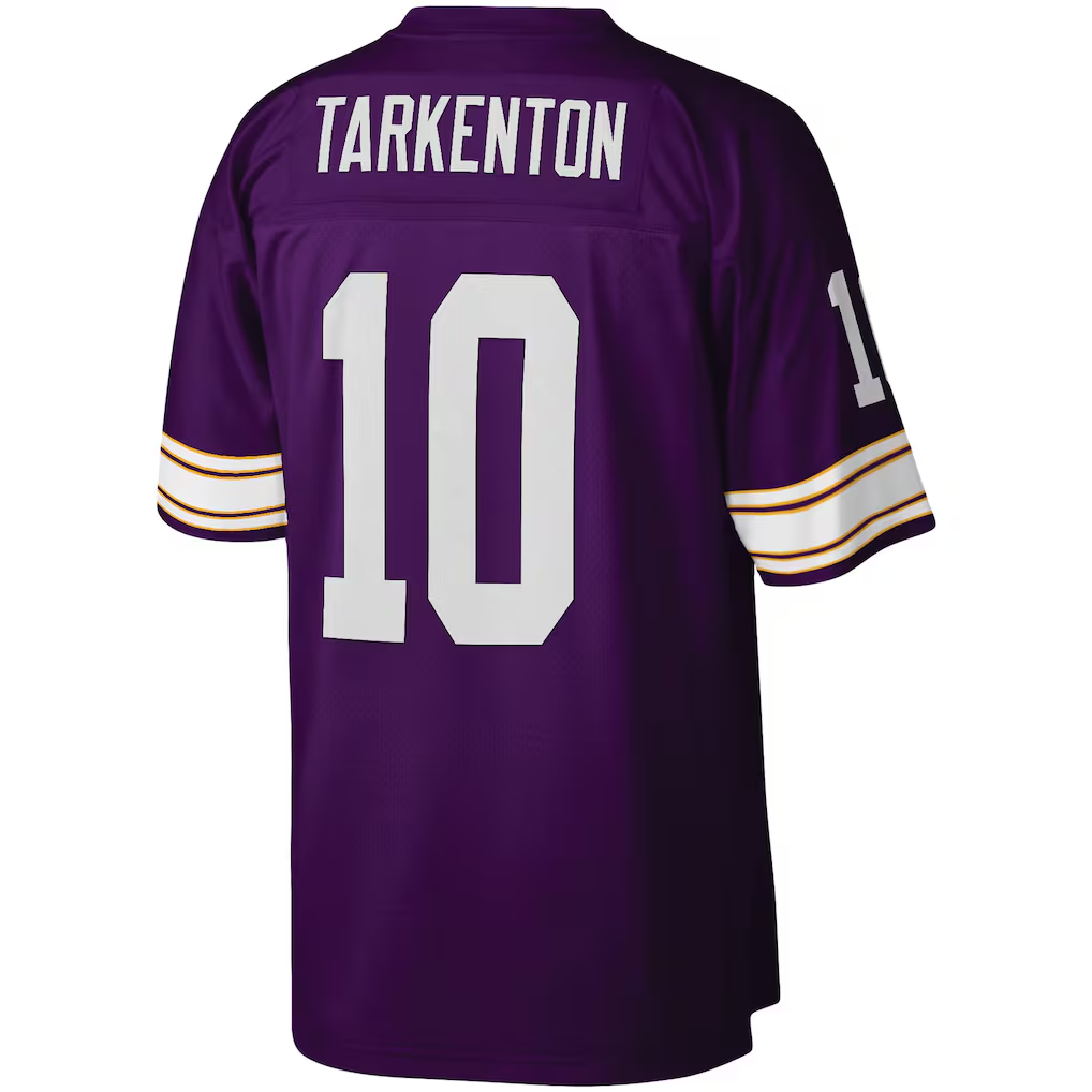 Johmsee MN.Vikings #10 Fran Tarkenton Mitchell & Ness Purple Legacy Replica Jersey