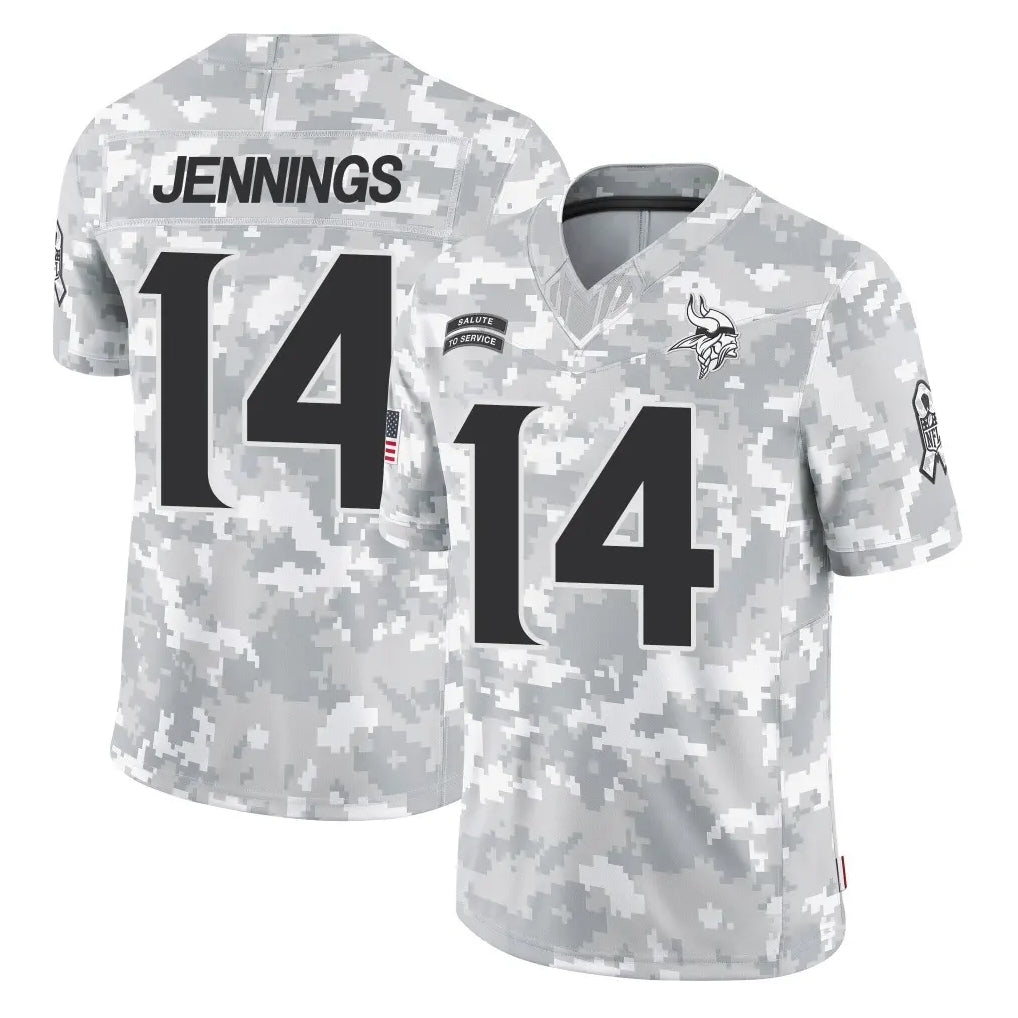 Johmsee MN.Vikings #14 Jauan Jennings Player Arctic Camo Salute To Service Limited Game Stitched Jerseys