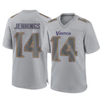 Johmsee MN.Vikings #14 Jauan Jennings Player Gray Atmosphere Fashion Home Game Stitched Jerseys