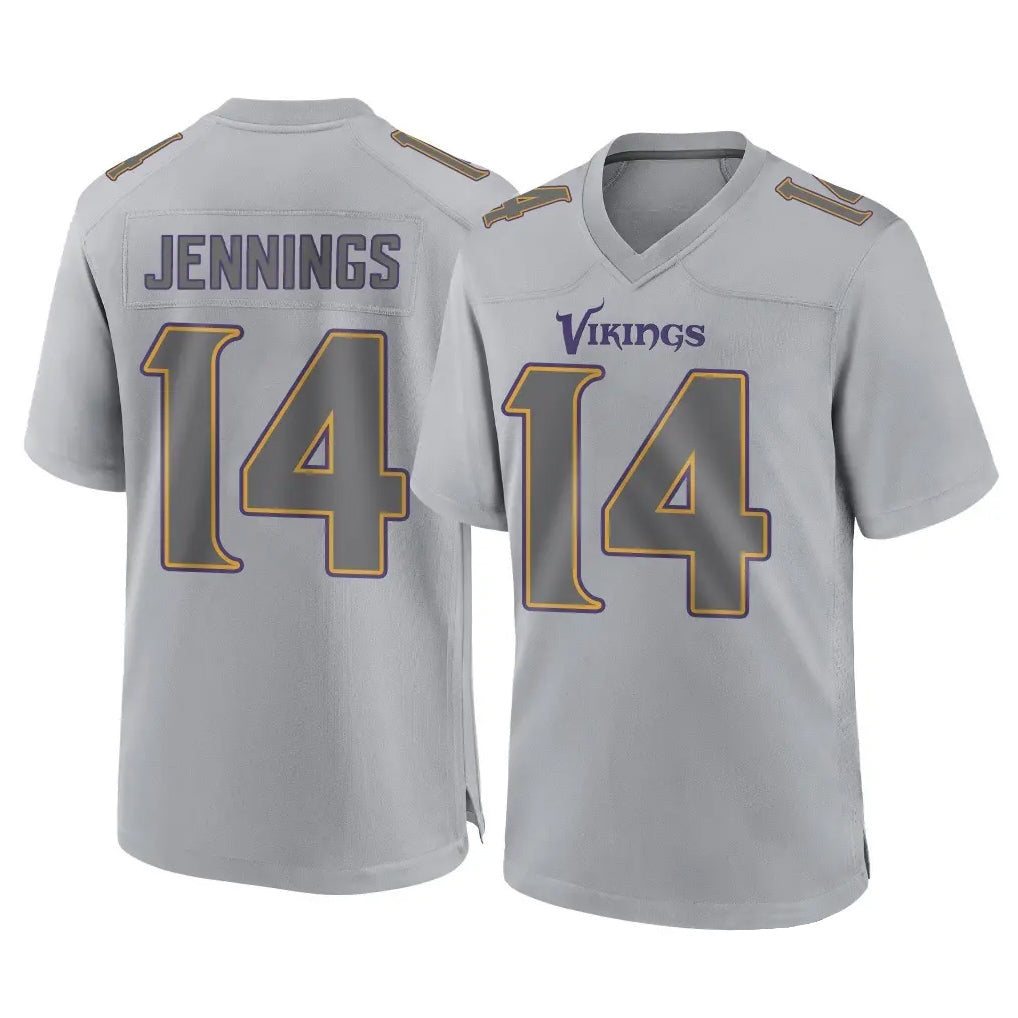Johmsee MN.Vikings #14 Jauan Jennings Player Gray Atmosphere Fashion Home Game Stitched Jerseys
