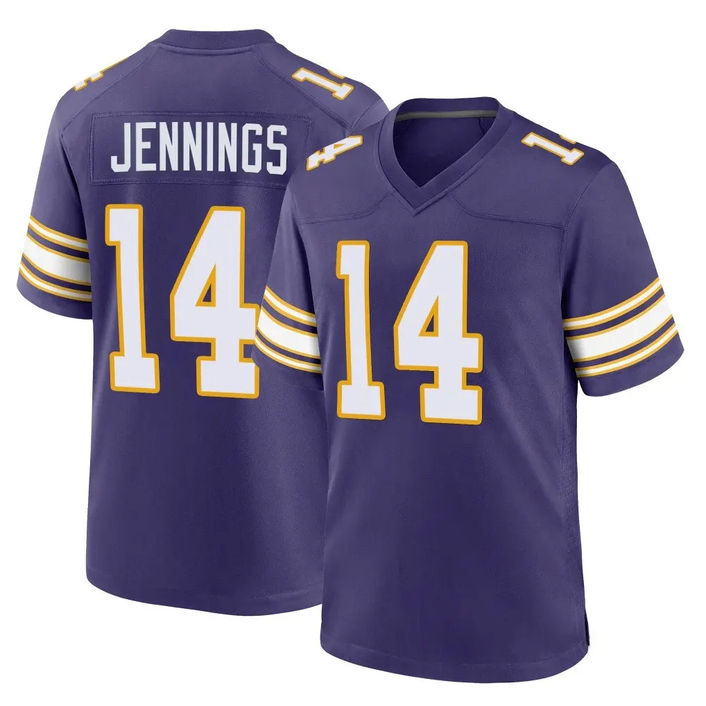 Johmsee MN.Vikings #14 Jauan Jennings Player Purple Classic Home Game Stitched Jerseys