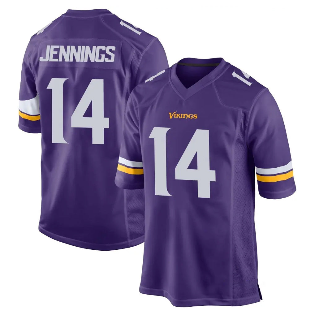 Johmsee MN.Vikings #14 Jauan Jennings Player Purple Home Game Stitched Jerseys