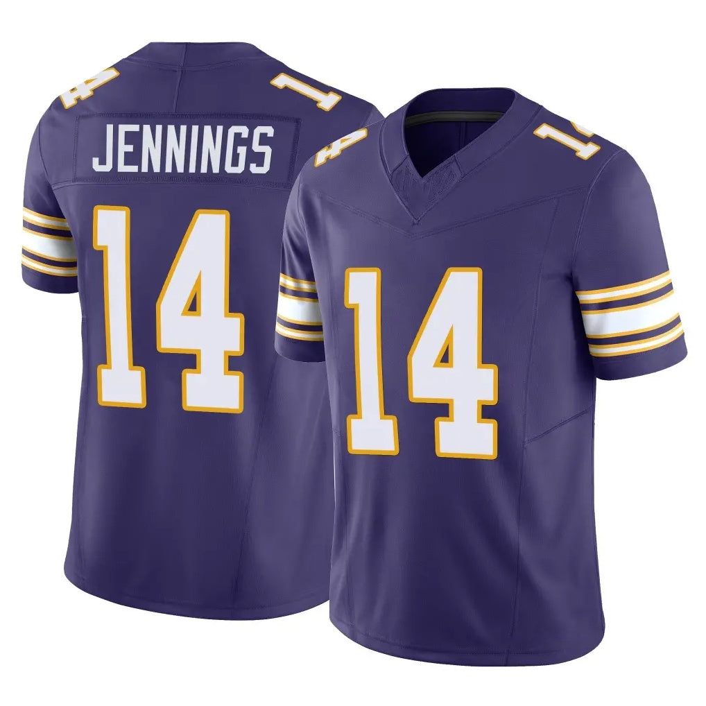 Johmsee MN.Vikings #14 Jauan Jennings Player Purple Limited Classic Vapor F.U.S.E. Home Game Stitched Jerseys