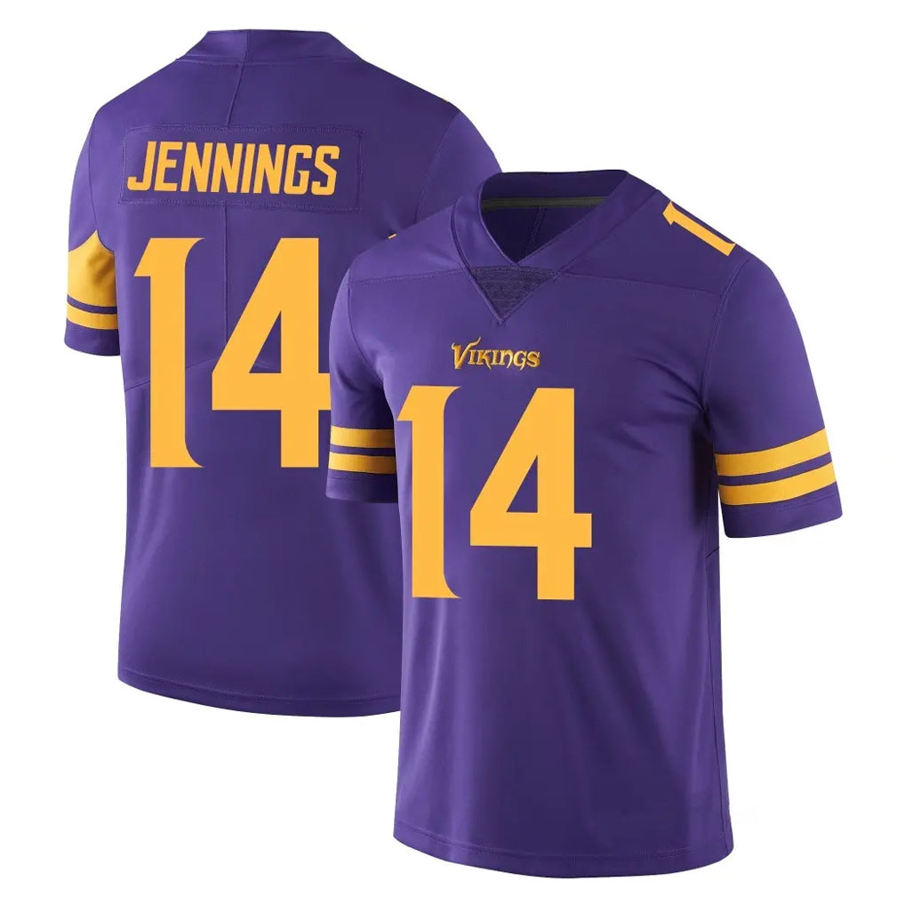 Johmsee MN.Vikings #14 Jauan Jennings Player Purple Limited Color Rush Home Game Stitched Jerseys