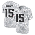 Johmsee MN.Vikings #15 Dallas Turner Player Arctic Camo Salute To Service Limited Game Stitched Jerseys