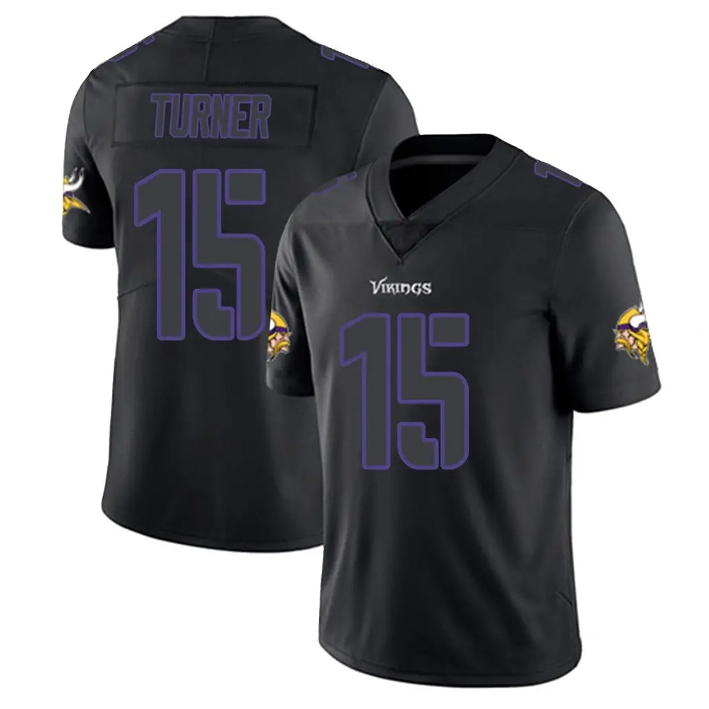 Johmsee MN.Vikings #15 Dallas Turner Player Black Impact LImited Home Game Stitched Jerseys