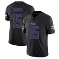 Johmsee MN.Vikings #15 Dallas Turner Player Black Impact LImited Home Game Stitched Jerseys