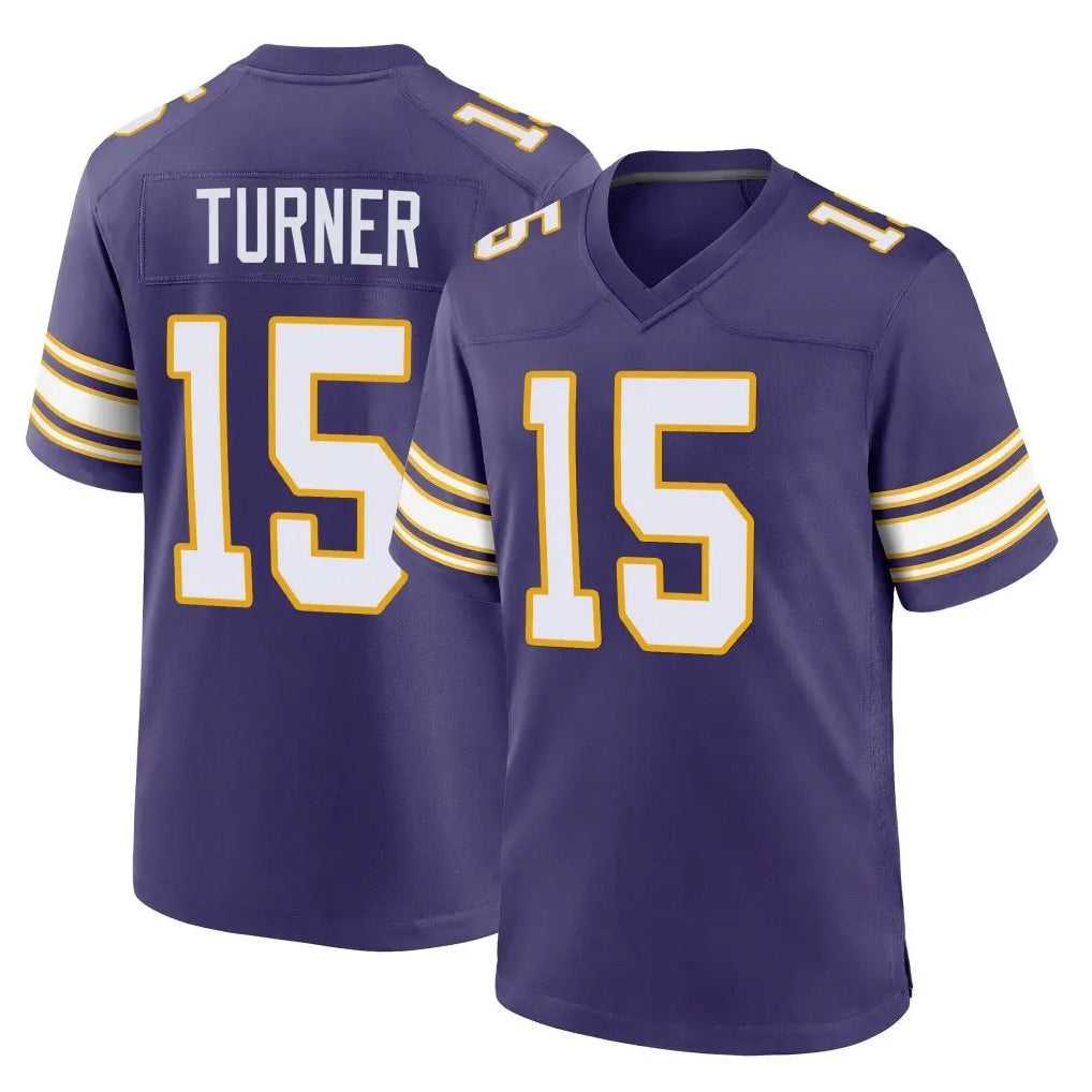 Johmsee MN.Vikings #15 Dallas Turner Player Purple Classic Home Game Stitched Jerseys