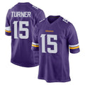Johmsee MN.Vikings #15 Dallas Turner Player Purple Home Game Stitched Jerseys