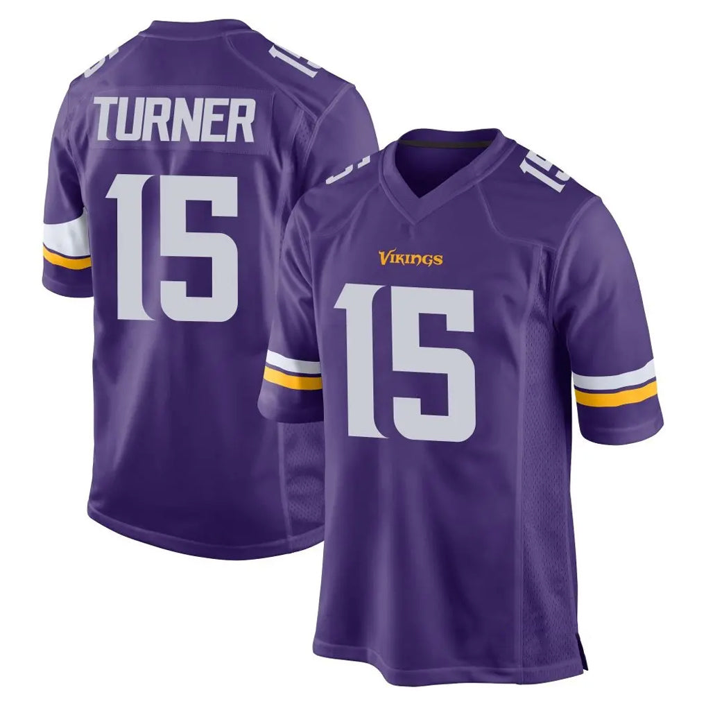 Johmsee MN.Vikings #15 Dallas Turner Player Purple Home Game Stitched Jerseys