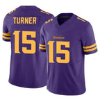 Johmsee MN.Vikings #15 Dallas Turner Player Purple Limited Alternate Vapor F.U.S.E. Home Game Stitched Jerseys