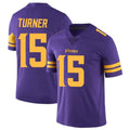Johmsee MN.Vikings #15 Dallas Turner Player Purple Limited Color Rush Home Game Stitched Jerseys
