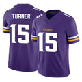 Johmsee MN.Vikings #15 Dallas Turner Player Purple Limited Vapor F.U.S.E. Home Game Stitched Jerseys