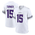 Johmsee MN.Vikings #15 Dallas Turner Player White Alternate Home Game Stitched Jerseys