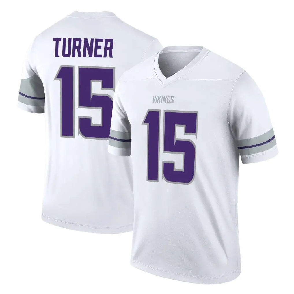 Johmsee MN.Vikings #15 Dallas Turner Player White Alternate Legend Home Game Stitched Jerseys
