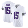 Johmsee MN.Vikings #15 Dallas Turner Player White Limited Alternate Vapor F.U.S.E. Home Game Stitched Jerseys
