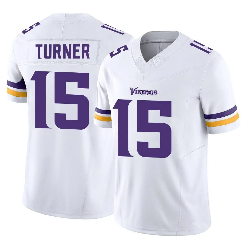 Johmsee MN.Vikings #15 Dallas Turner Player White Limited Vapor F.U.S.E. Home Game Stitched Jerseys