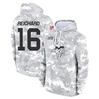 Johmsee MN.Vikings #16 Will Reichard Player Arctic Camo Salute to Service Pullover Hoodies Limited Game Stitched Jerseys