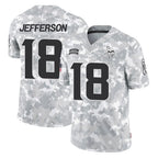 Johmsee MN.Vikings #18 Justin Jefferson Player Arctic Camo Salute To Service Limited Game Stitched Jerseys