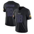 Johmsee MN.Vikings #18 Justin Jefferson Player Black Impact LImited Home Game Stitched Jerseys
