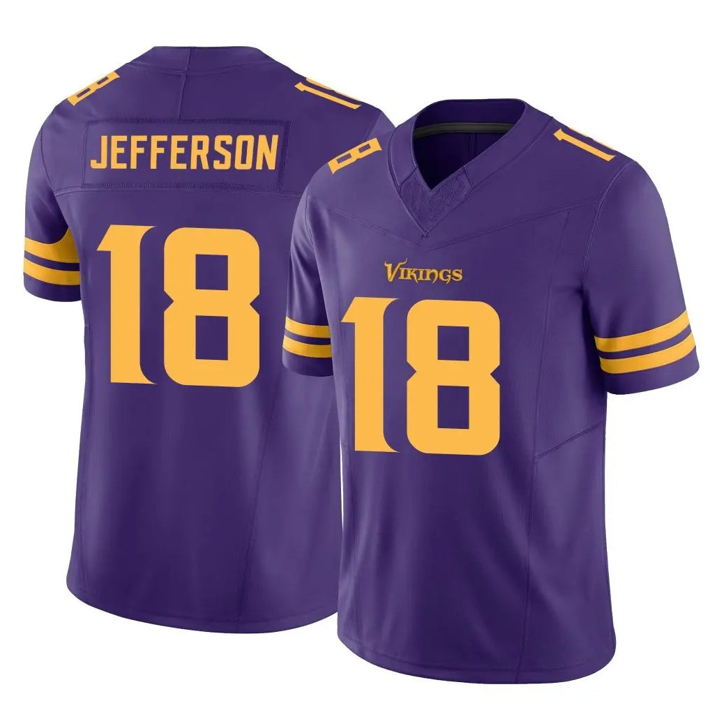 Johmsee MN.Vikings #18 Justin Jefferson Player Purple Limited Alternate Vapor F.U.S.E. Home Game Stitched Jerseys