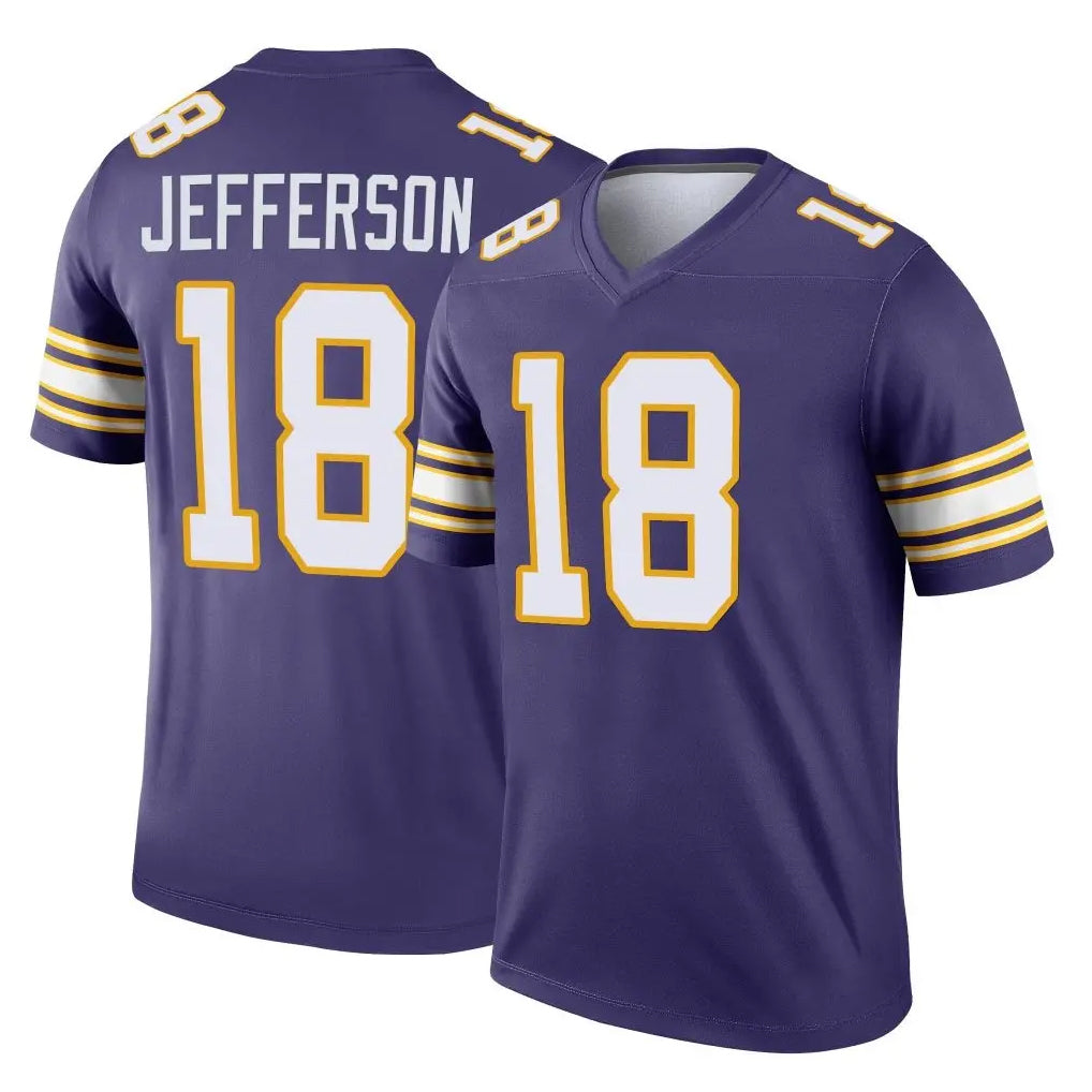 Johmsee MN.Vikings #18 Justin Jefferson Player Purple Limited Classic Home Game Stitched Jerseys