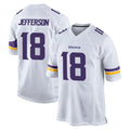 Johmsee MN.Vikings #18 Justin Jefferson Player White Home Game Stitched Jerseys