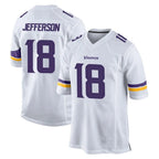 Johmsee MN.Vikings #18 Justin Jefferson Player White Home Game Stitched Jerseys