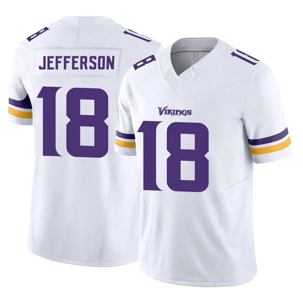 Johmsee MN.Vikings #18 Justin Jefferson Player White Limited Vapor F.U.S.E. Home Game Stitched Jerseys