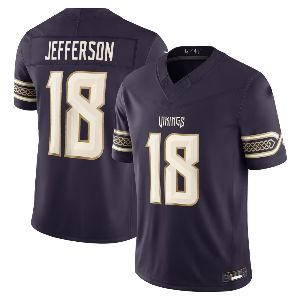 Johmsee MN.Vikings #18 Justin Jefferson Purple 2026 Rivalries Collection Limited Stitched Jerseys