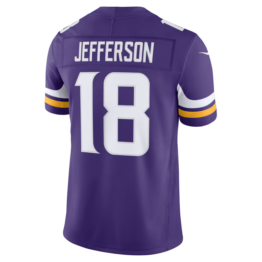 Johmsee MN.Vikings #18 Justin Jefferson Purple Team Vapor F.U.S.E. Stitched Limited Jerseys