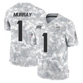 Johmsee MN.Vikings #1 Kyler Murray Player Arctic Camo Salute To Service Limited Game Stitched Jerseys