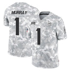 Johmsee MN.Vikings #1 Kyler Murray Player Arctic Camo Salute To Service Limited Game Stitched Jerseys