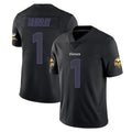 Johmsee MN.Vikings #1 Kyler Murray Player Black Impact LImited Home Game Stitched Jerseys