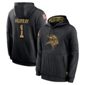Johmsee MN.Vikings #1 Kyler Murray Player Black Salute to Service Hoodies Limited Game Stitched Jerseys