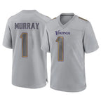 Johmsee MN.Vikings #1 Kyler Murray Player Gray Atmosphere Fashion Home Game Stitched Jerseys