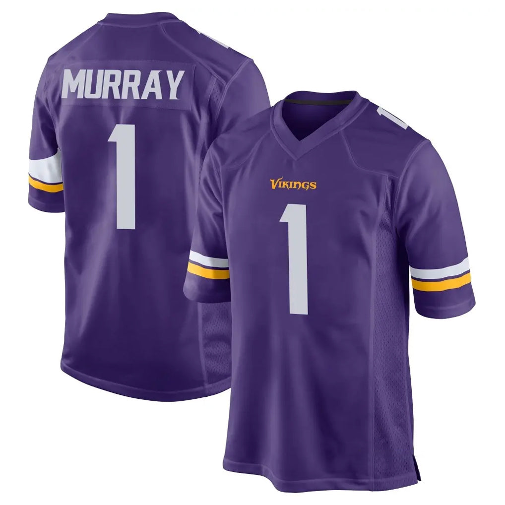 Johmsee MN.Vikings #1 Kyler Murray Player Purple Home Game Stitched Jerseys
