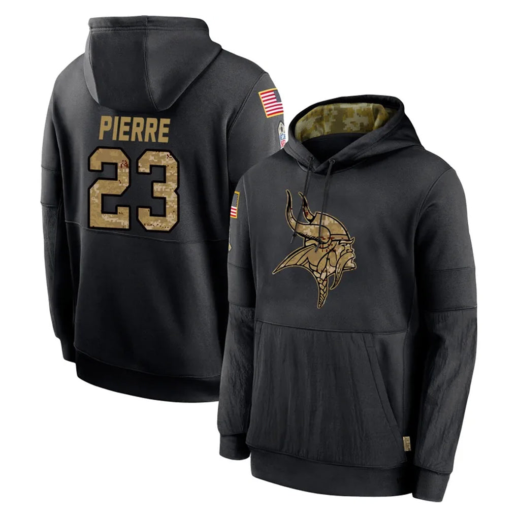 Johmsee MN.Vikings #23 James Pierre Player Black Salute to Service Hoodies Limited Game Stitched Jerseys