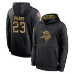 Johmsee MN.Vikings #23 James Pierre Player Black Salute to Service Hoodies Limited Game Stitched Jerseys
